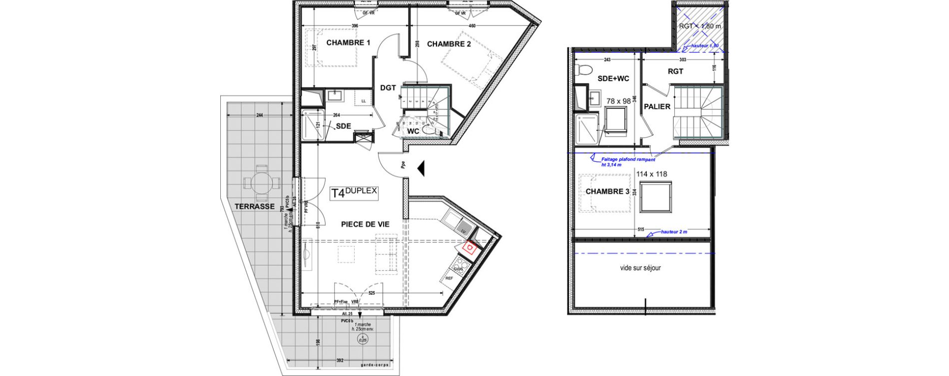 Appartement T4 de 92,60 m2 &agrave; Aytr&eacute; Centre