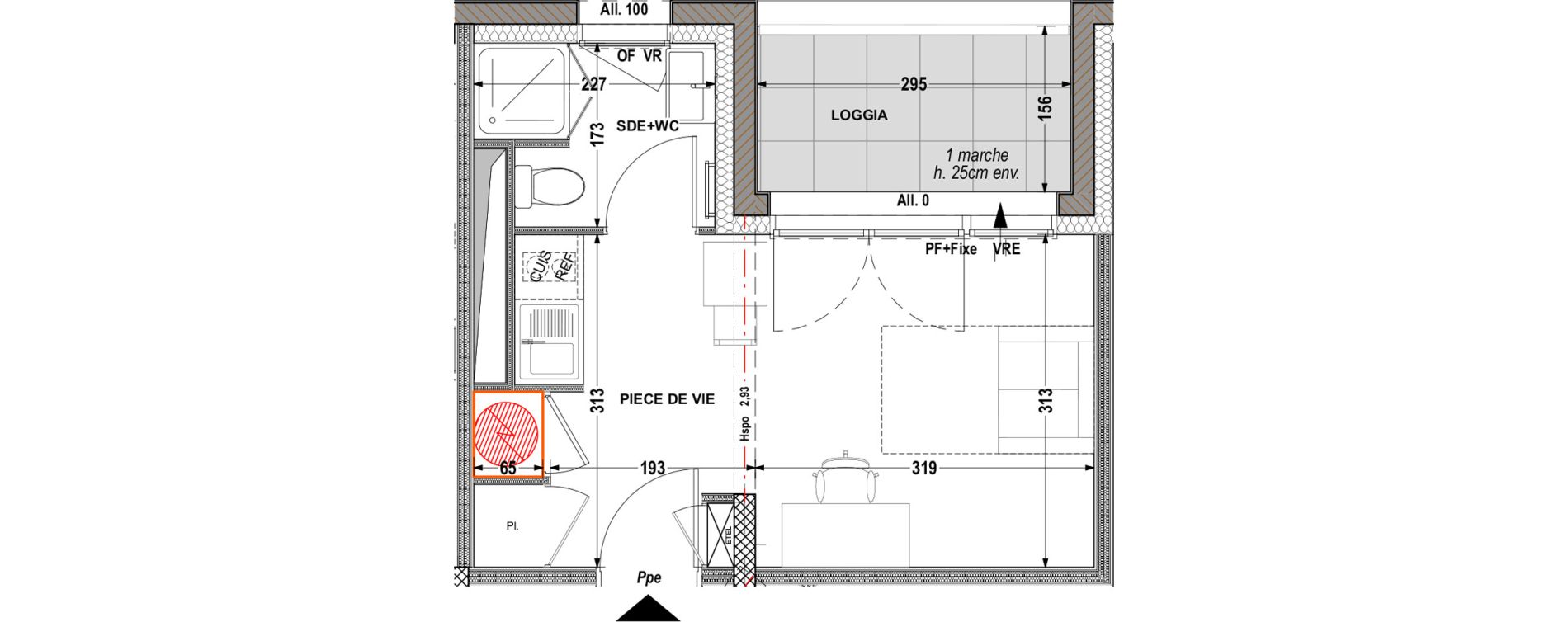 Appartement T1 de 20,84 m2 &agrave; Aytr&eacute; Centre