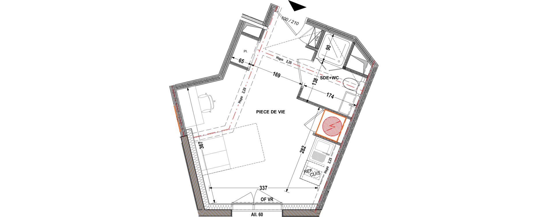 Appartement T1 de 22,99 m2 &agrave; Aytr&eacute; Centre