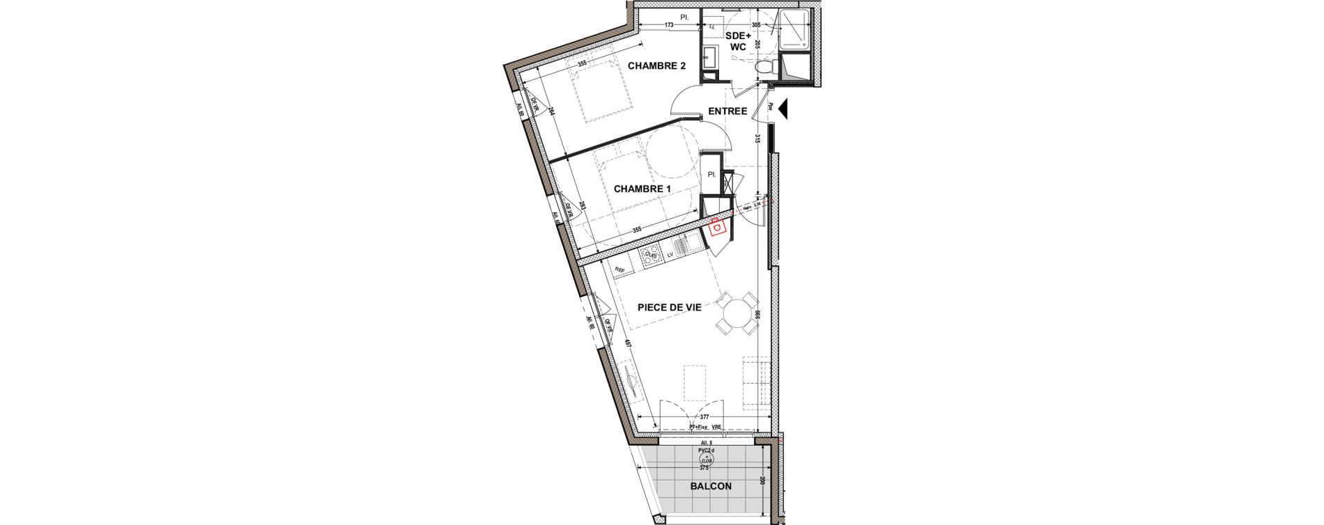 Appartement T3 de 62,29 m2 &agrave; Aytr&eacute; Centre