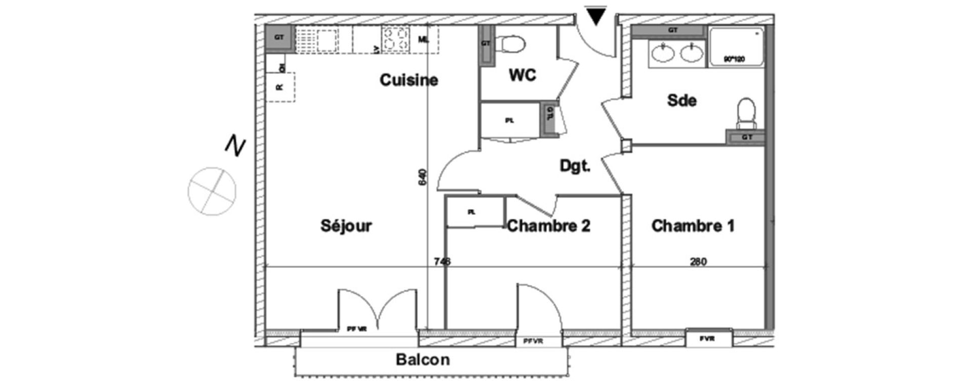 Appartement T3 de 63,17 m2 &agrave; Aytr&eacute; Centre