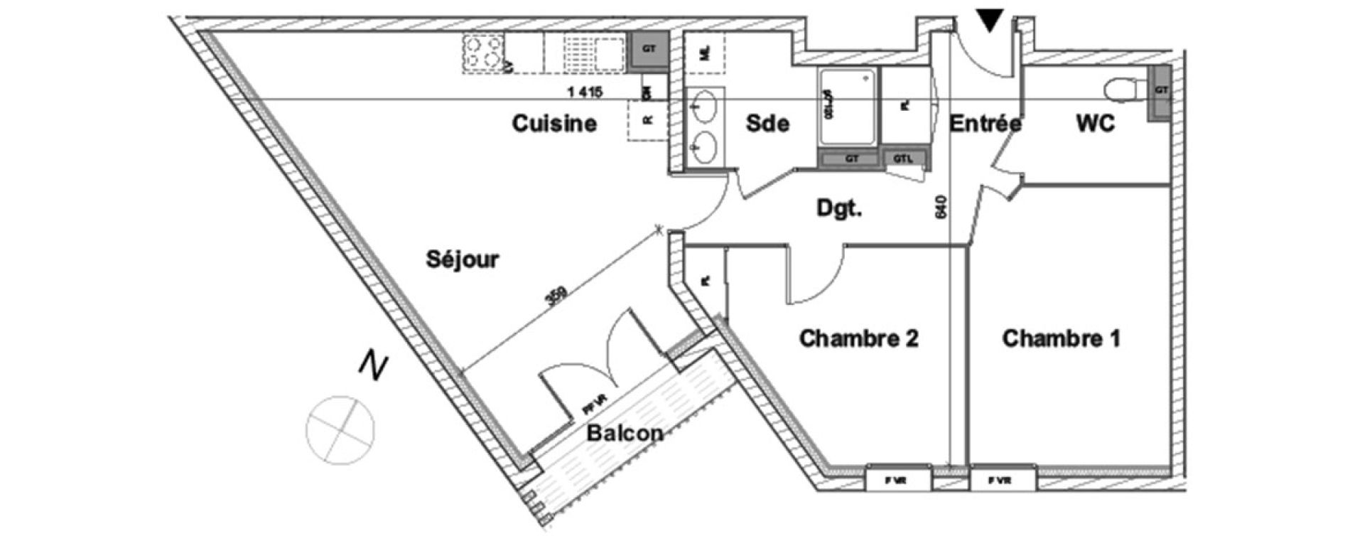 Appartement T3 de 64,94 m2 &agrave; Aytr&eacute; Centre