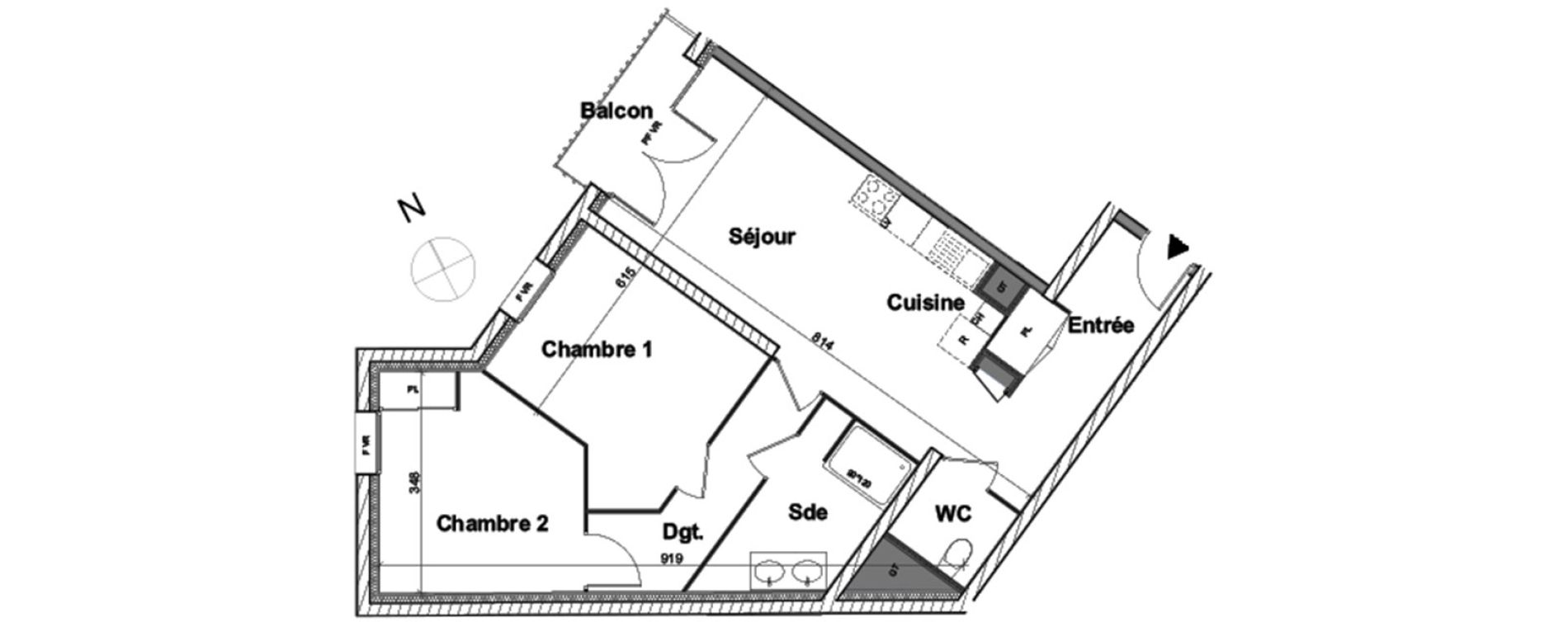 Appartement T3 de 60,47 m2 &agrave; Aytr&eacute; Centre