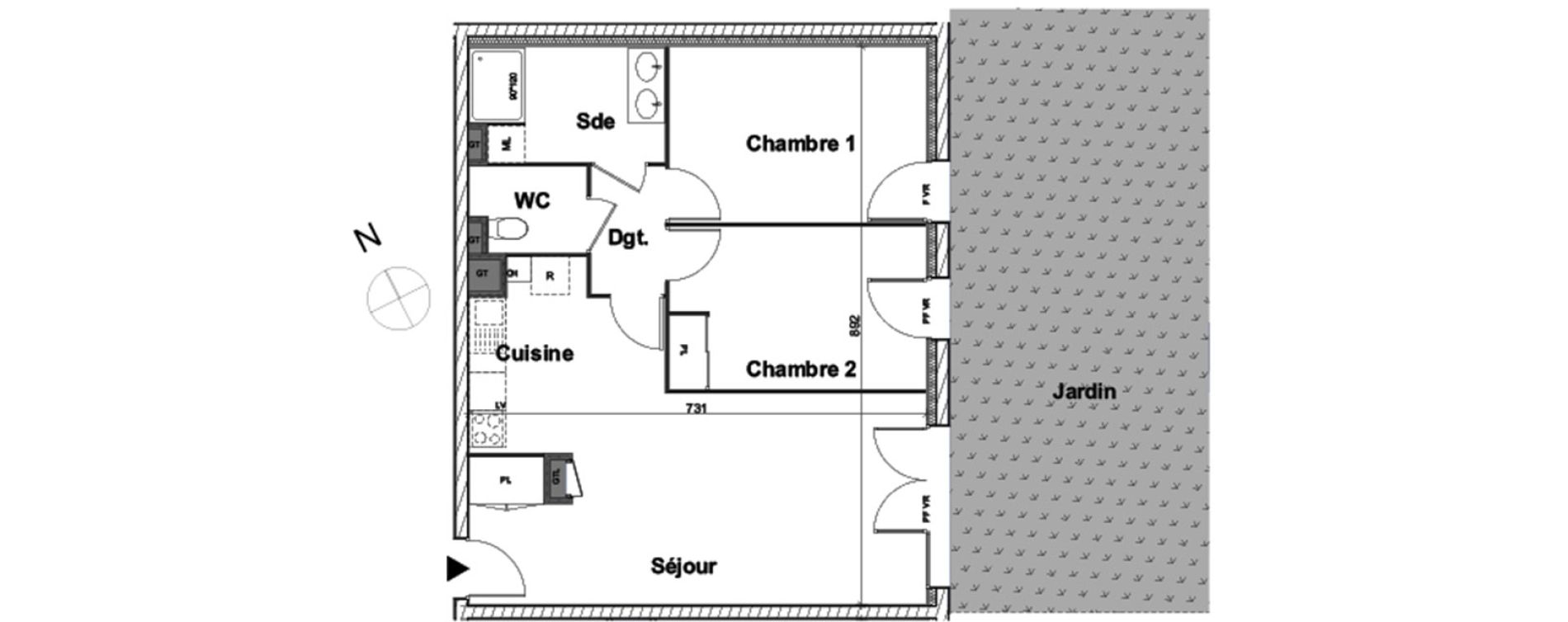 Appartement T3 de 62,95 m2 &agrave; Aytr&eacute; Centre