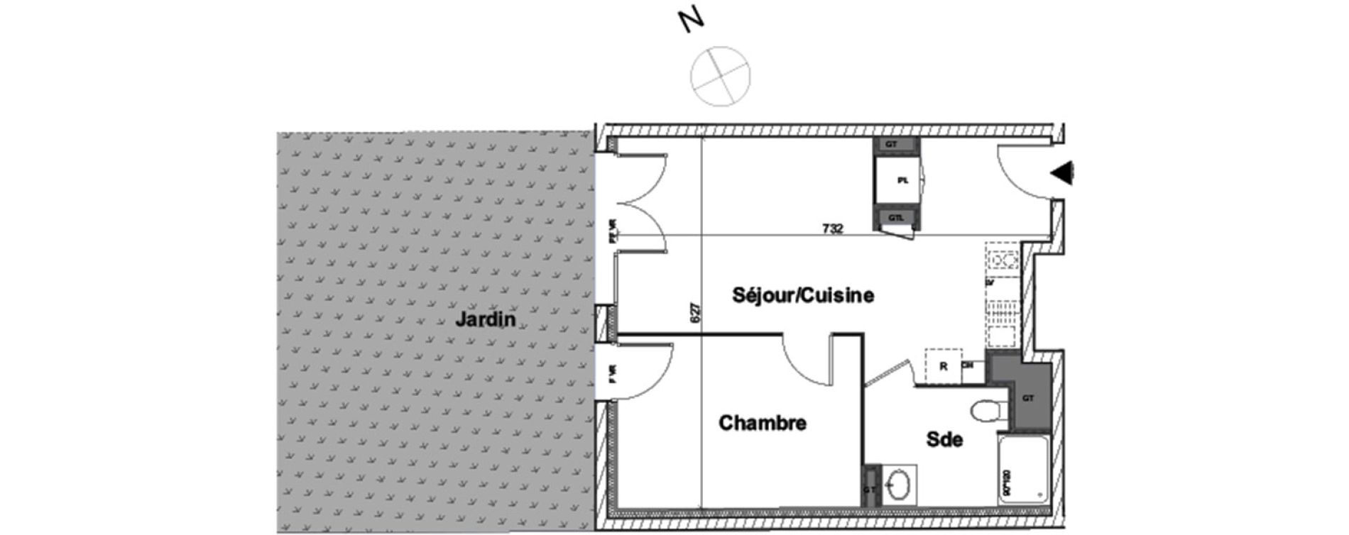 Appartement T2 de 42,27 m2 &agrave; Aytr&eacute; Centre