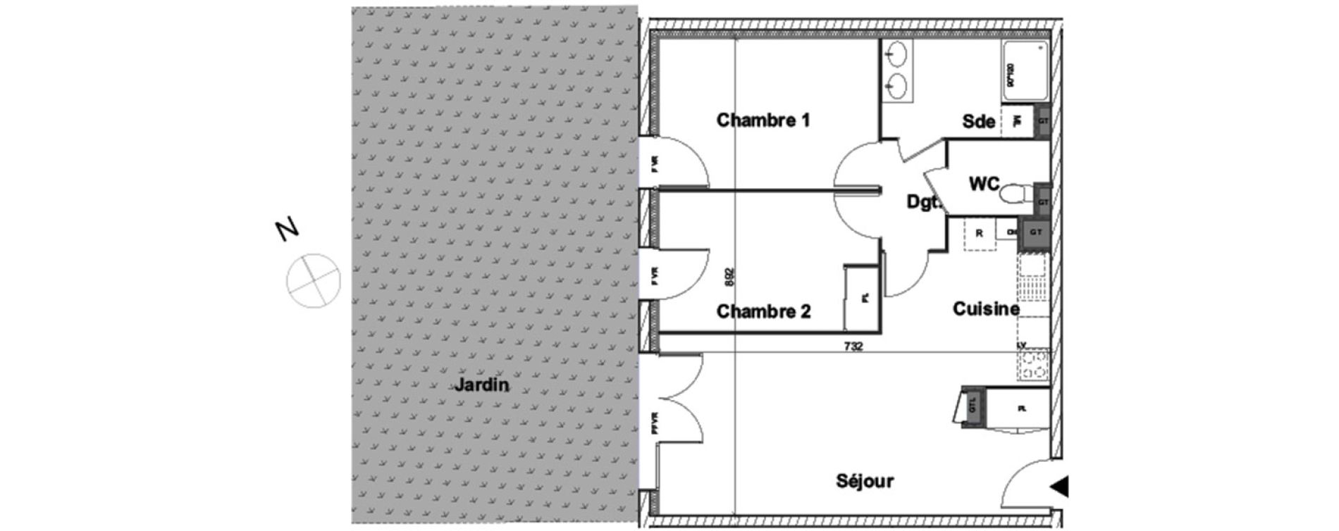 Appartement T3 de 63,02 m2 &agrave; Aytr&eacute; Centre