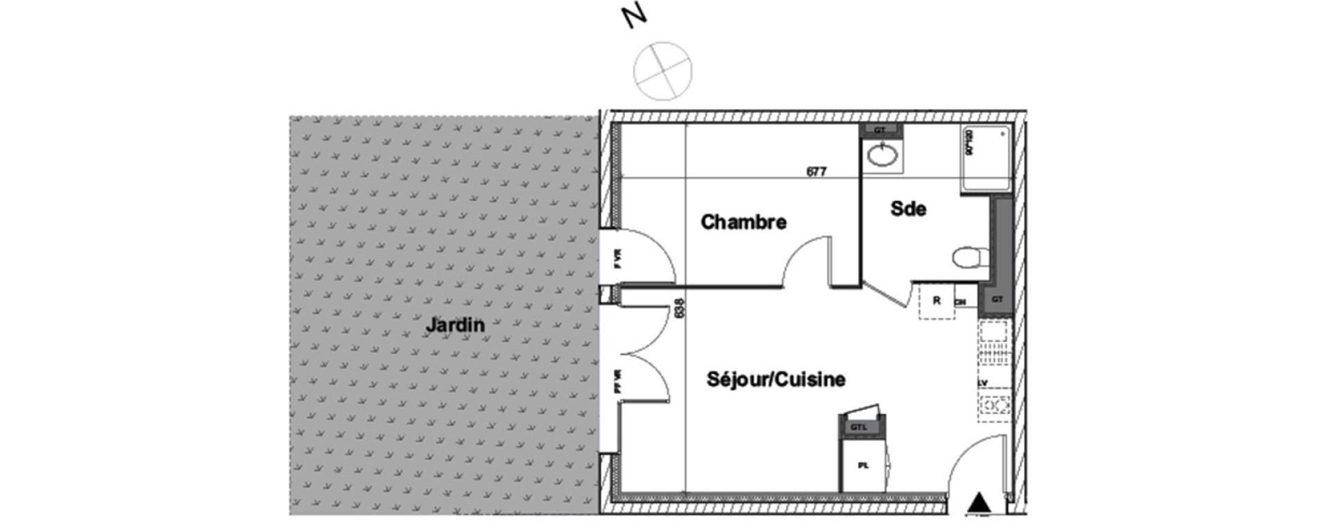 Appartement T2 de 41,23 m2 &agrave; Aytr&eacute; Centre