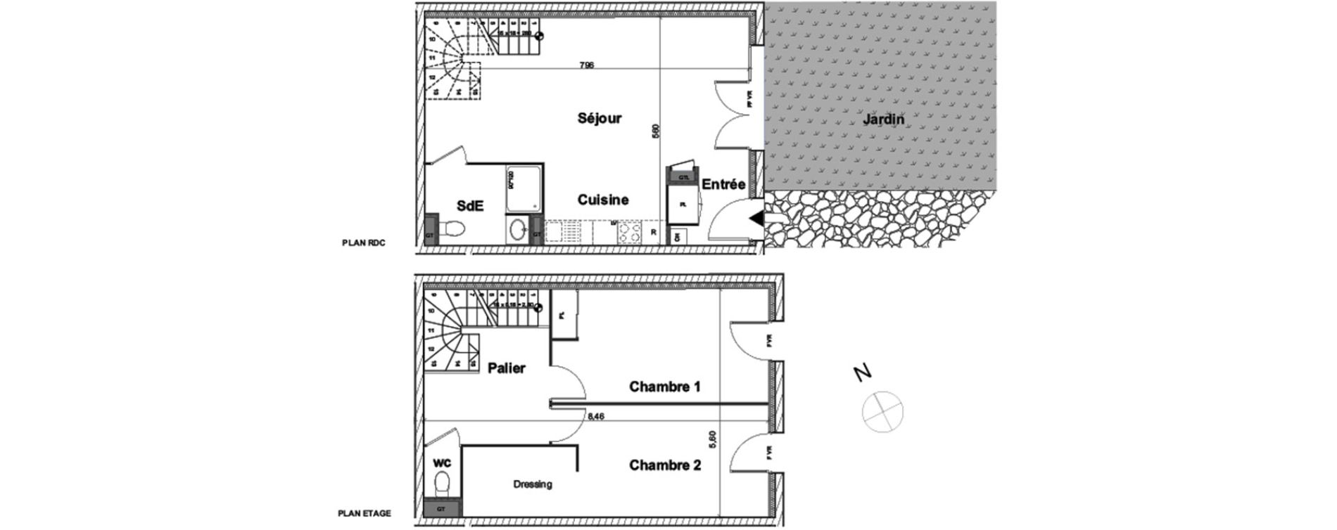 Duplex T3 de 81,94 m2 &agrave; Aytr&eacute; Centre