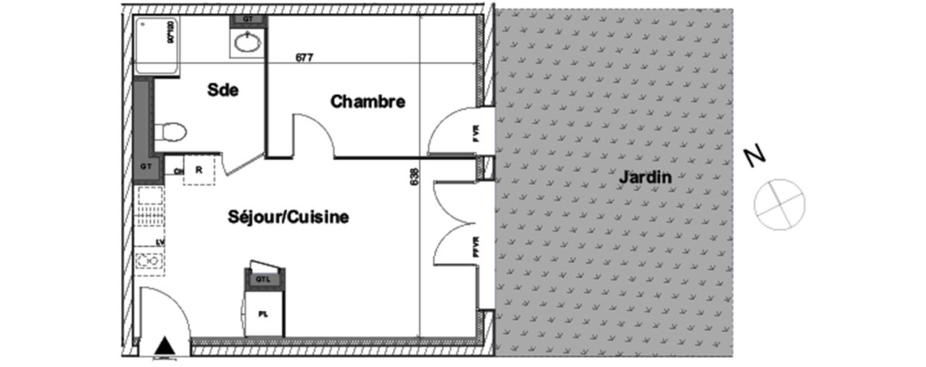 Appartement T2 de 41,17 m2 &agrave; Aytr&eacute; Centre