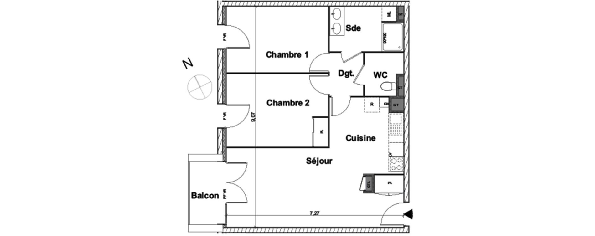 Appartement T3 de 63,56 m2 &agrave; Aytr&eacute; Centre