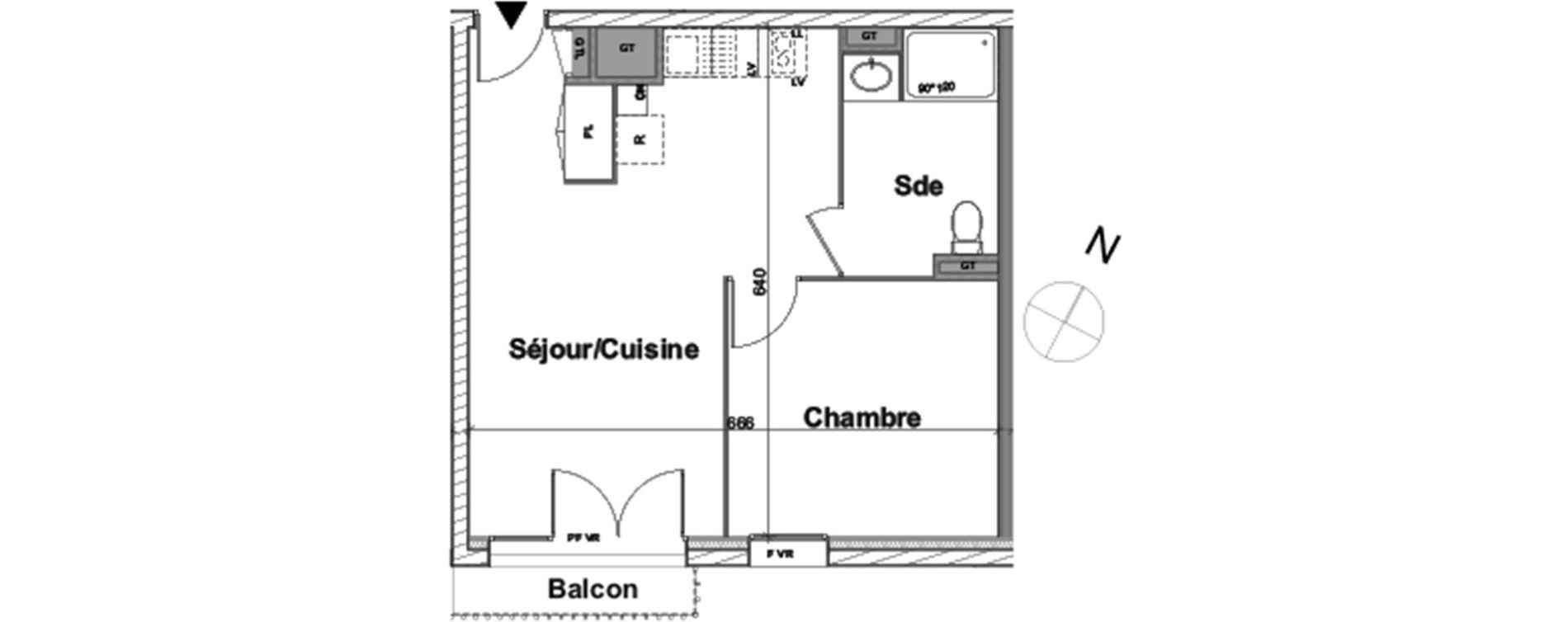 Appartement T2 de 40,66 m2 &agrave; Aytr&eacute; Centre