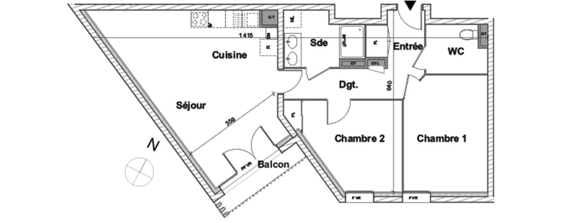 Appartement T3 de 64,94 m2 &agrave; Aytr&eacute; Centre