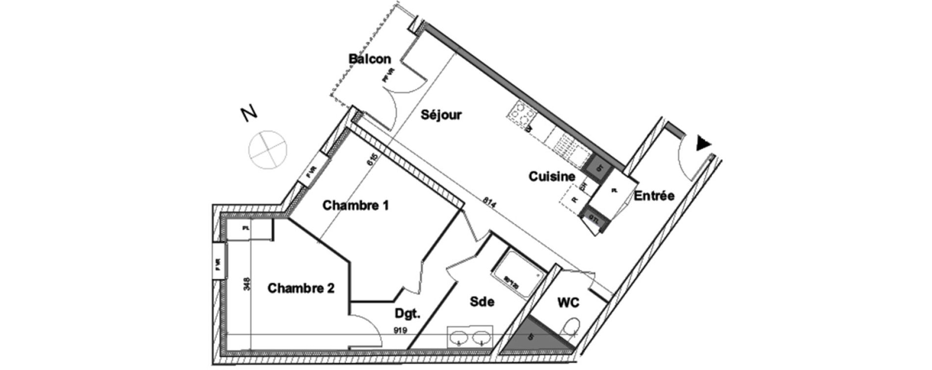 Appartement T3 de 60,42 m2 &agrave; Aytr&eacute; Centre