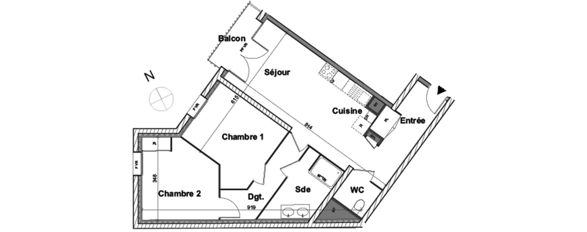 Appartement T3 de 60,47 m2 &agrave; Aytr&eacute; Centre