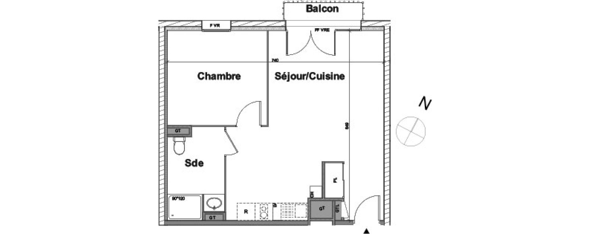 Appartement T2 de 46,00 m2 &agrave; Aytr&eacute; Centre