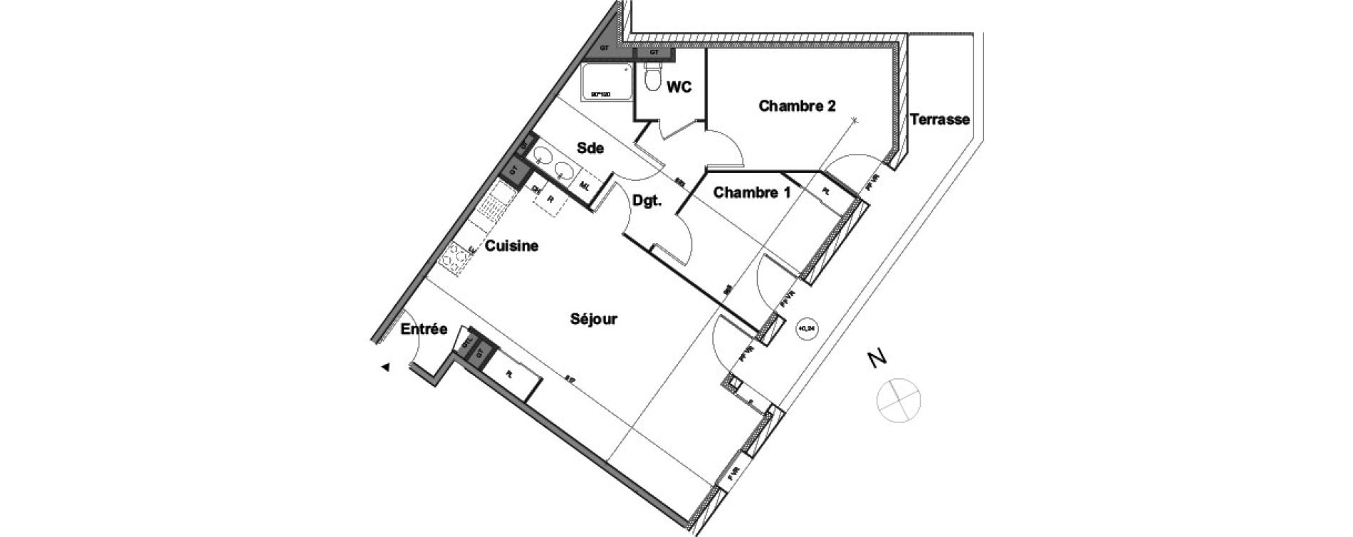 Appartement T3 de 69,00 m2 &agrave; Aytr&eacute; Centre