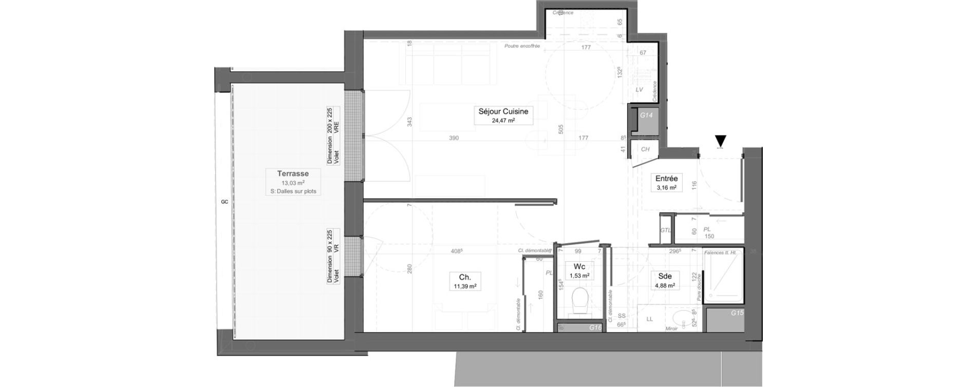 Appartement T2 de 45,43 m2 &agrave; Aytr&eacute; Centre