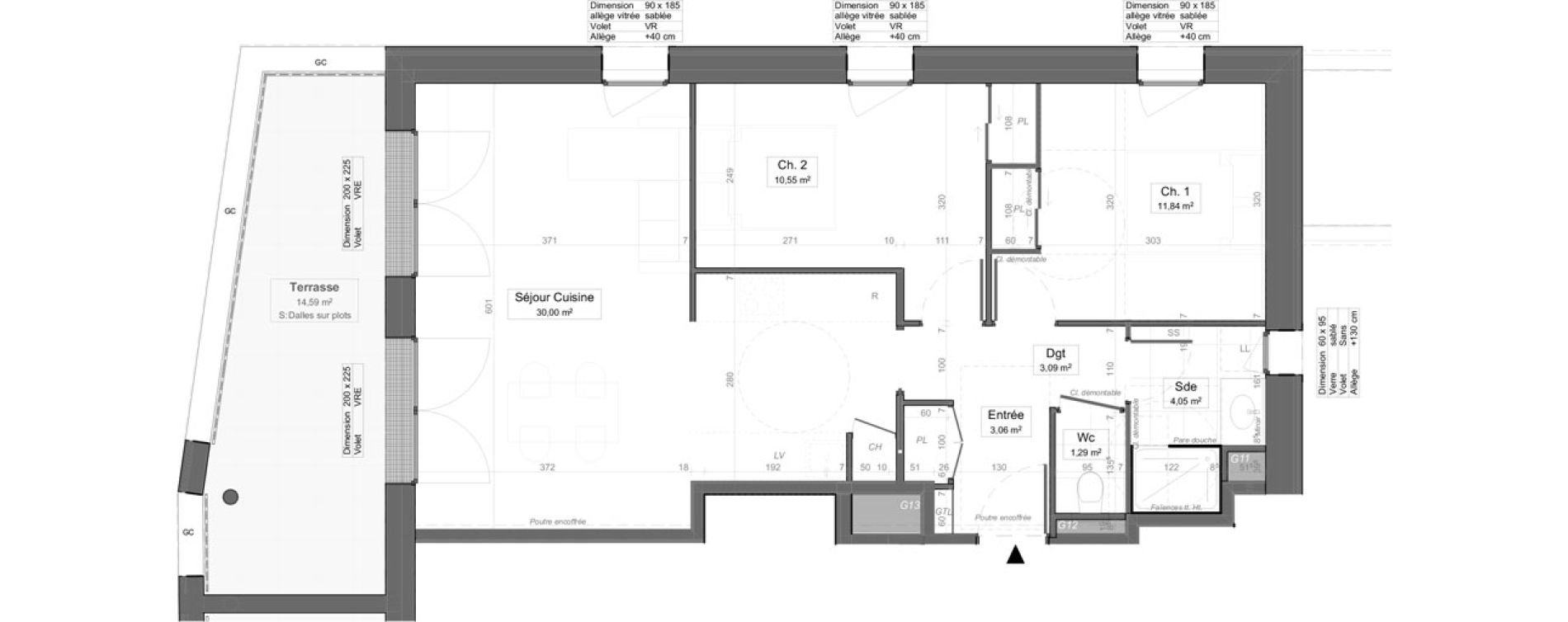 Appartement T3 de 63,88 m2 &agrave; Aytr&eacute; Centre