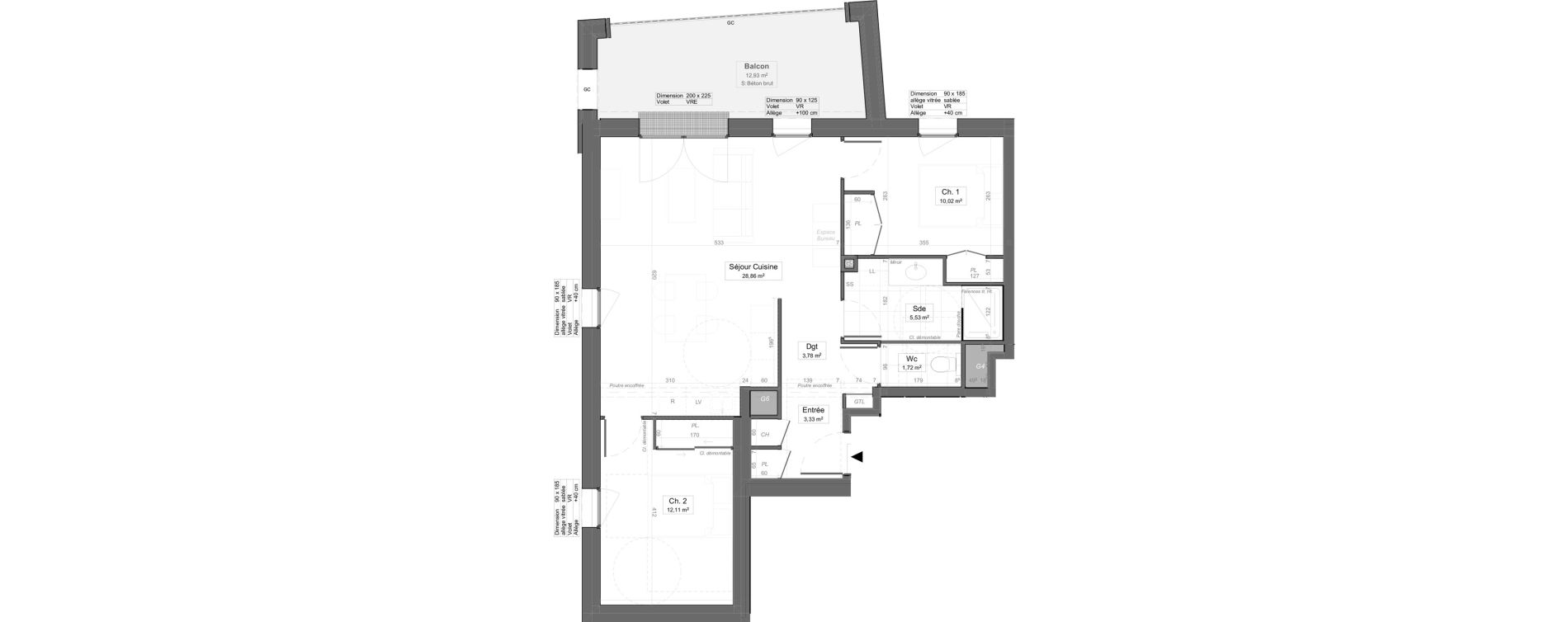 Appartement T3 de 65,35 m2 &agrave; Aytr&eacute; Centre