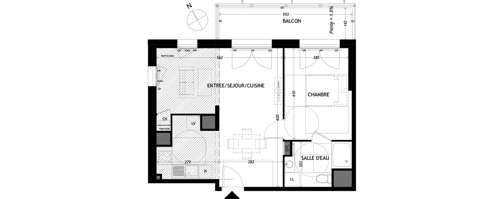 Appartement T2 de 49,39 m2 &agrave; Aytr&eacute; Centre
