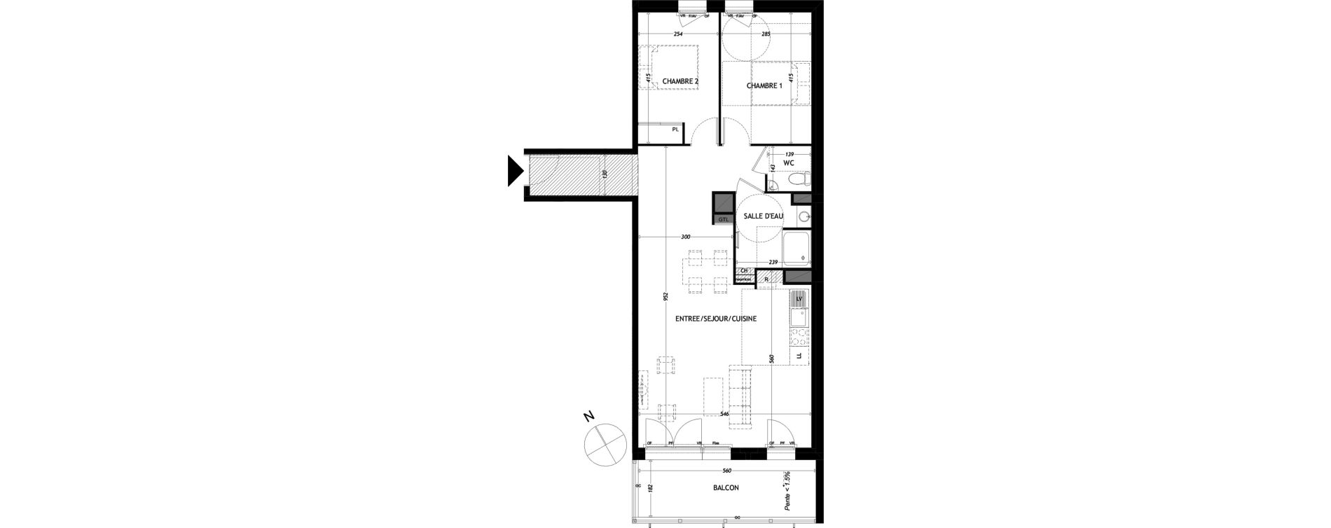 Appartement T3 de 76,43 m2 &agrave; Aytr&eacute; Centre