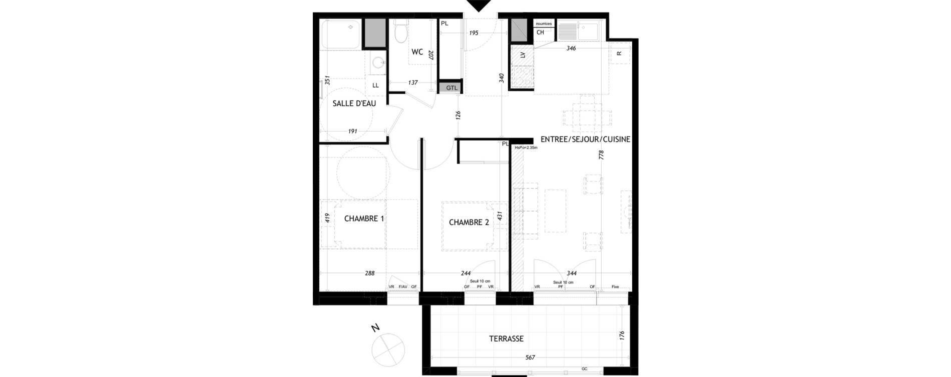 Appartement T3 de 65,18 m2 &agrave; Aytr&eacute; Centre