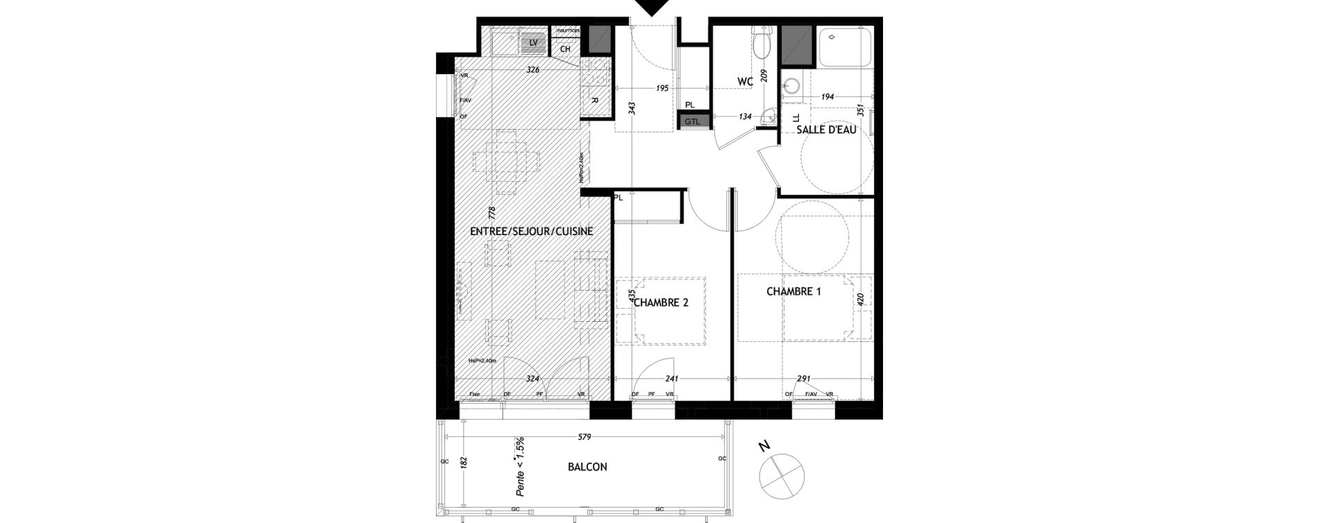 Appartement T3 de 63,48 m2 &agrave; Aytr&eacute; Centre