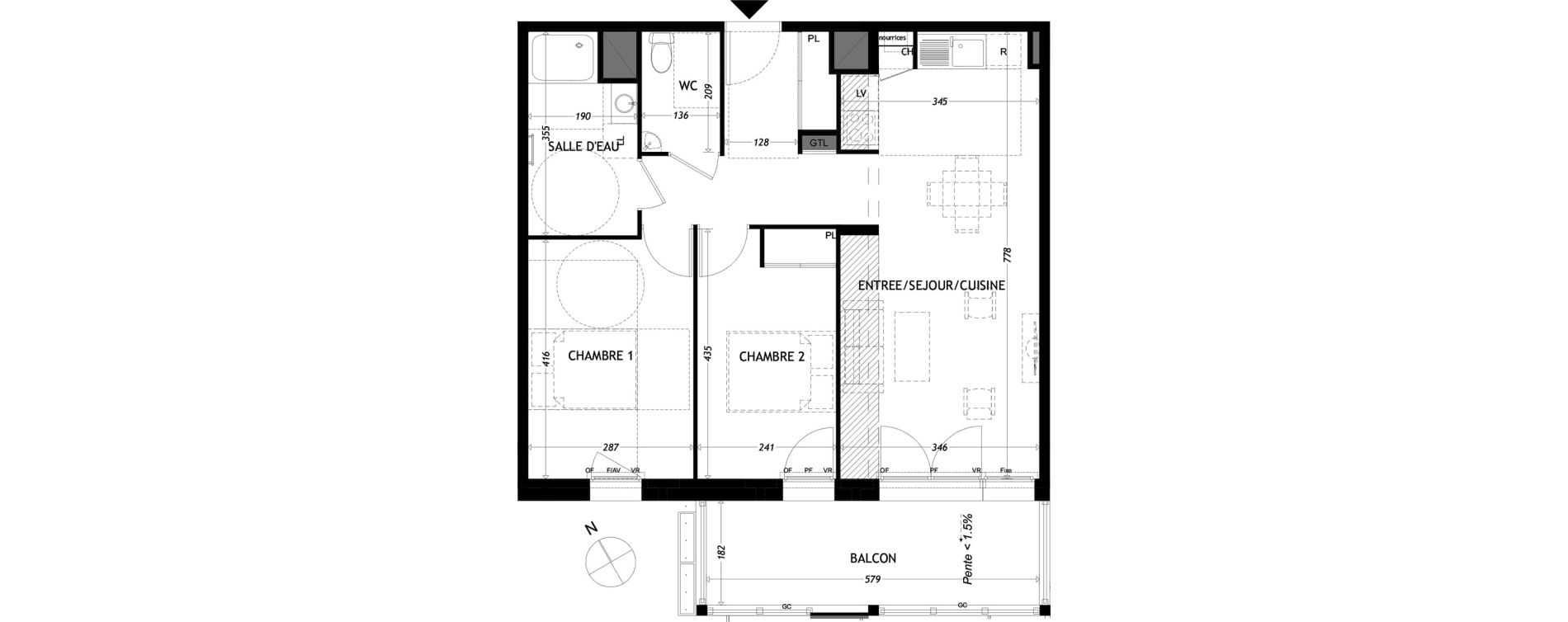 Appartement T3 de 65,31 m2 &agrave; Aytr&eacute; Centre
