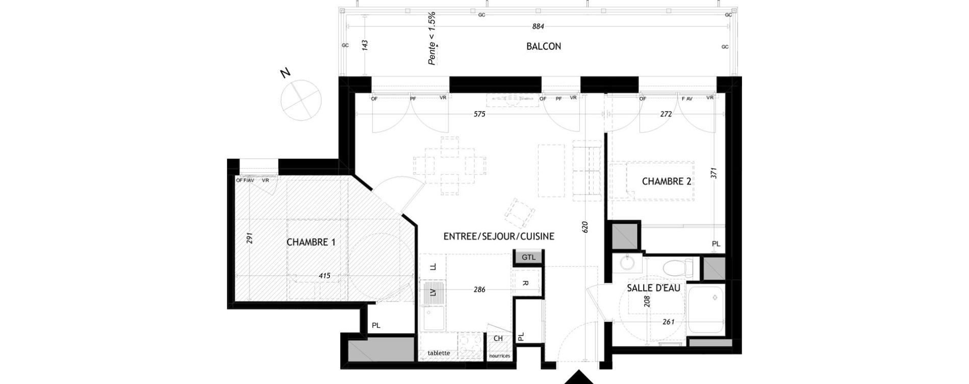 Appartement T3 de 55,45 m2 &agrave; Aytr&eacute; Centre