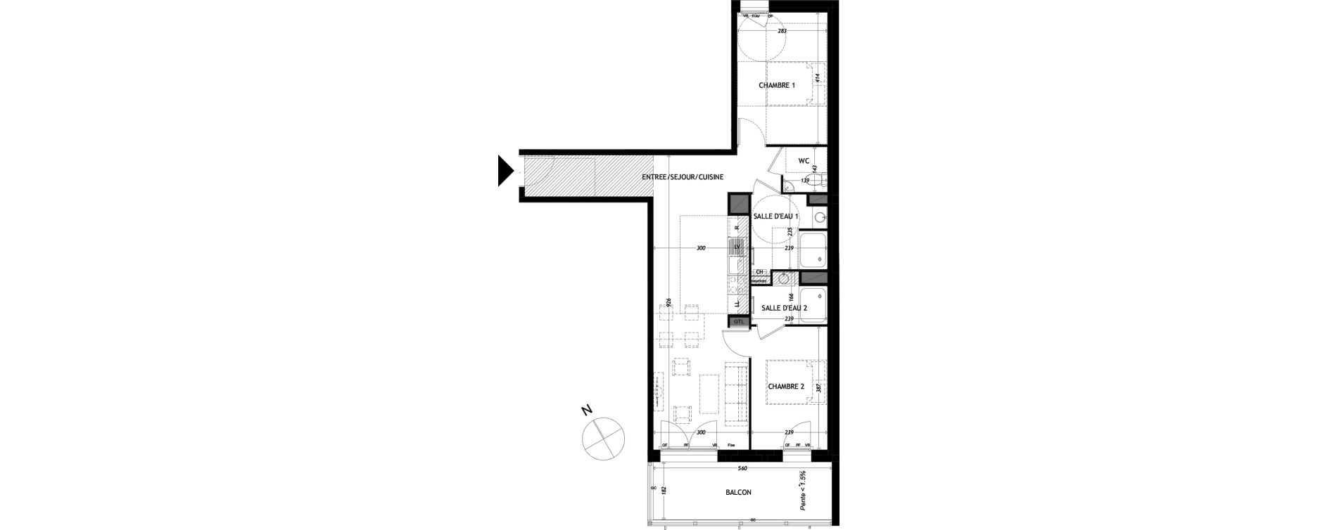 Appartement T3 de 65,33 m2 &agrave; Aytr&eacute; Centre