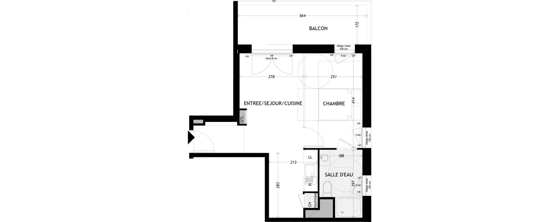 Appartement T2 de 35,55 m2 &agrave; Aytr&eacute; Centre