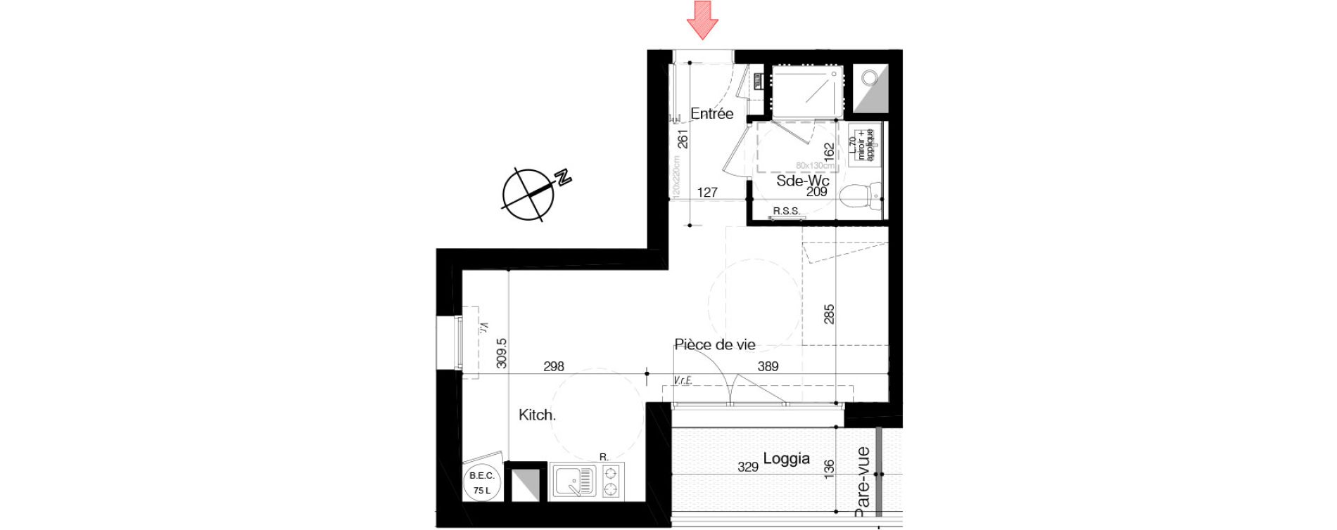 Appartement T1 de 29,00 m2 &agrave; Aytr&eacute; Centre