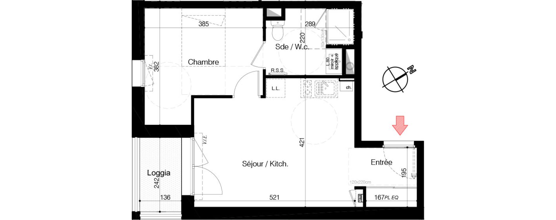 Appartement T2 de 42,00 m2 &agrave; Aytr&eacute; Centre