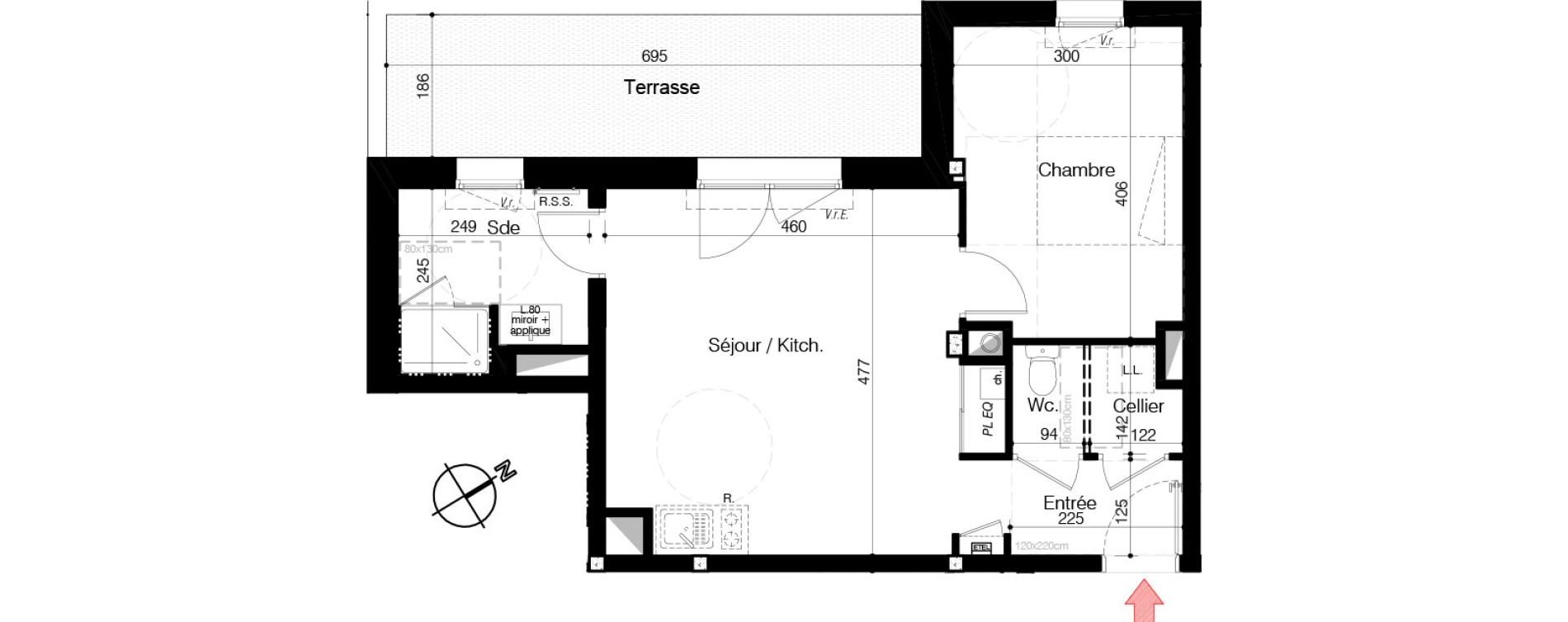 Appartement T2 de 46,00 m2 &agrave; Aytr&eacute; Centre