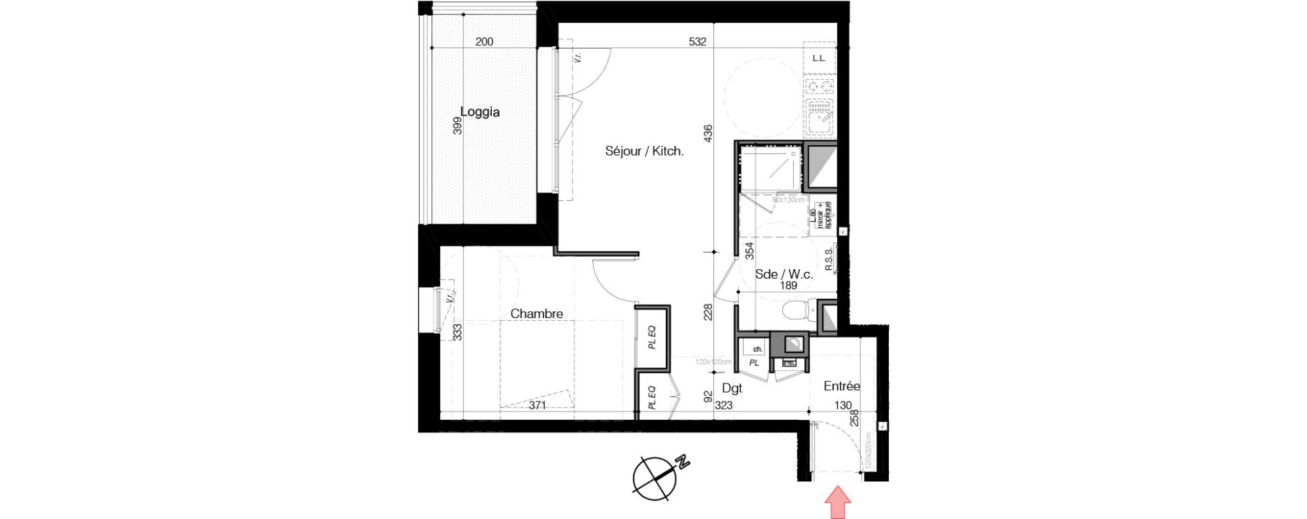 Appartement T2 de 48,00 m2 &agrave; Aytr&eacute; Centre