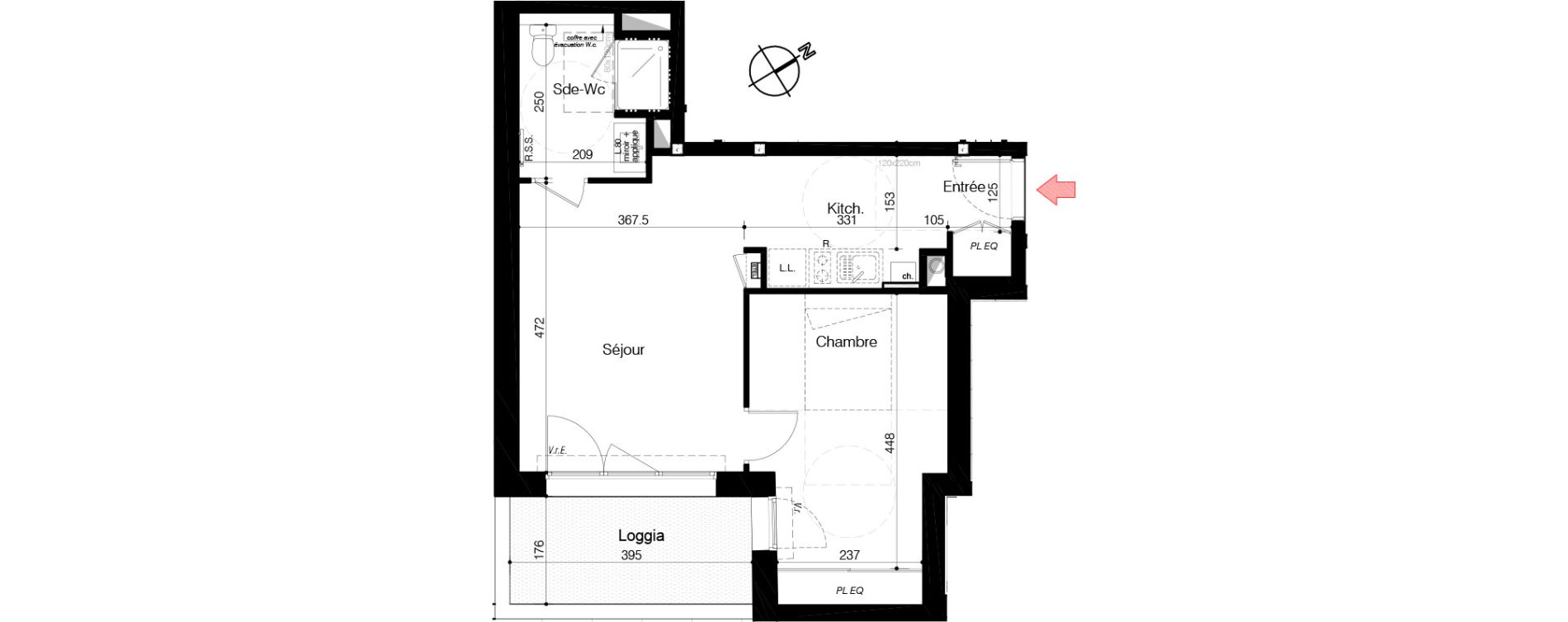 Appartement T2 de 47,00 m2 &agrave; Aytr&eacute; Centre