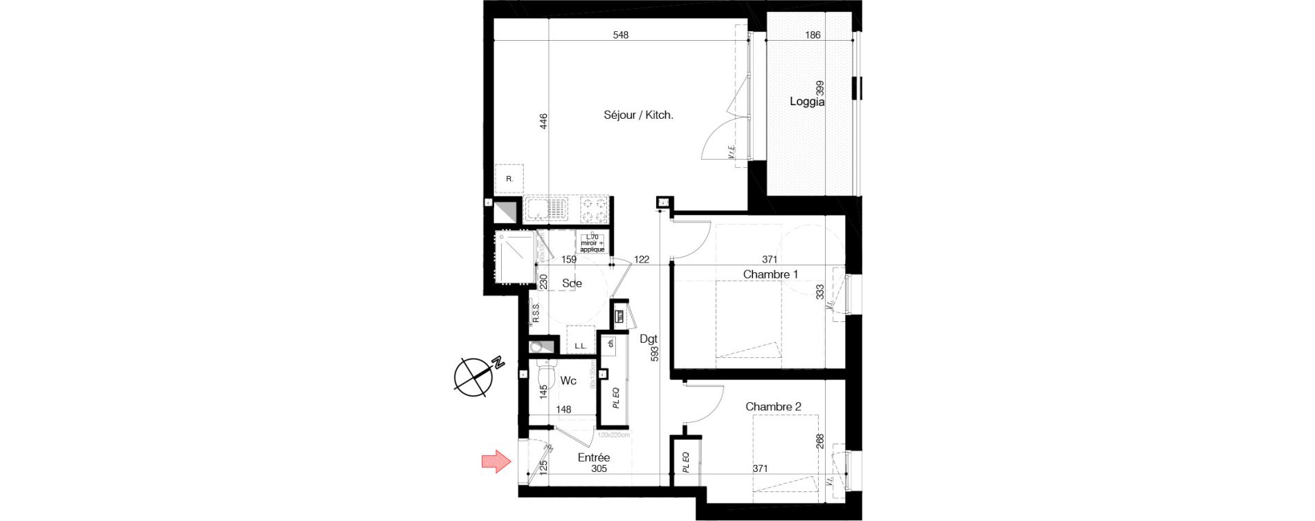 Appartement T3 de 62,00 m2 &agrave; Aytr&eacute; Centre