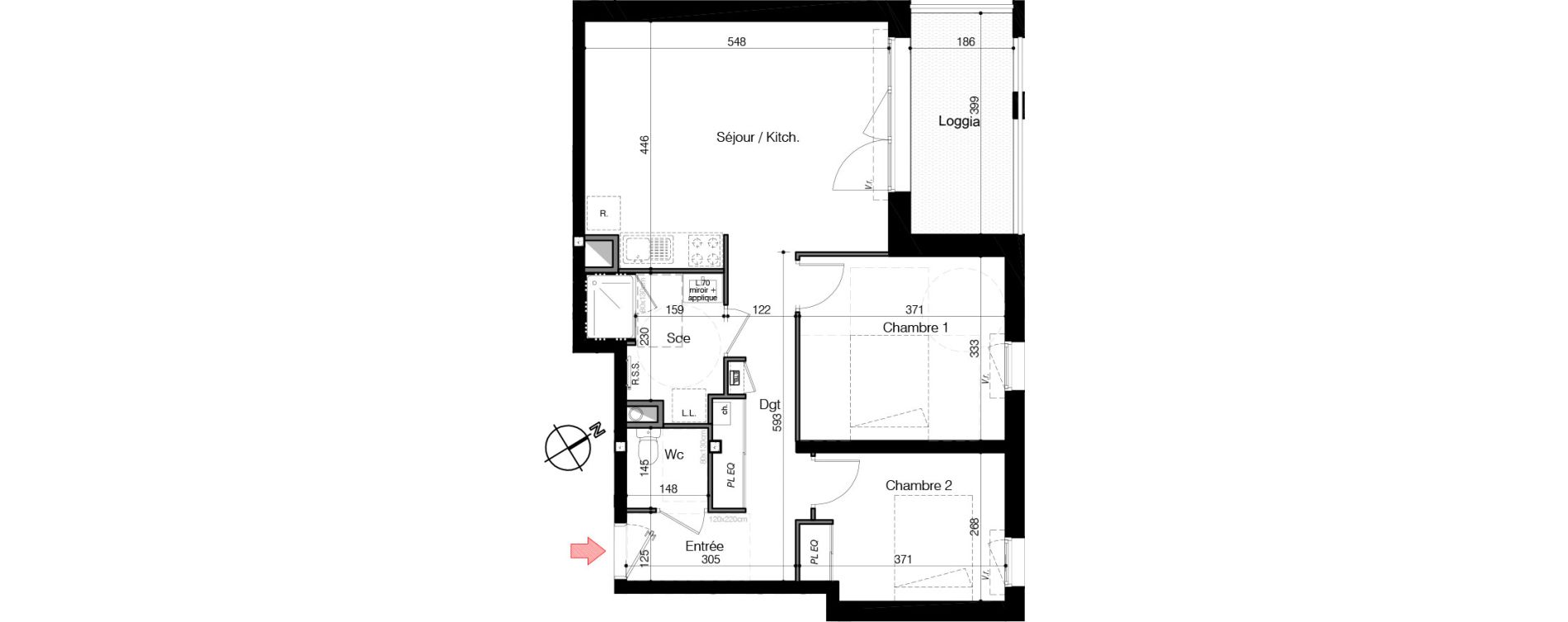 Appartement T3 de 62,00 m2 &agrave; Aytr&eacute; Centre
