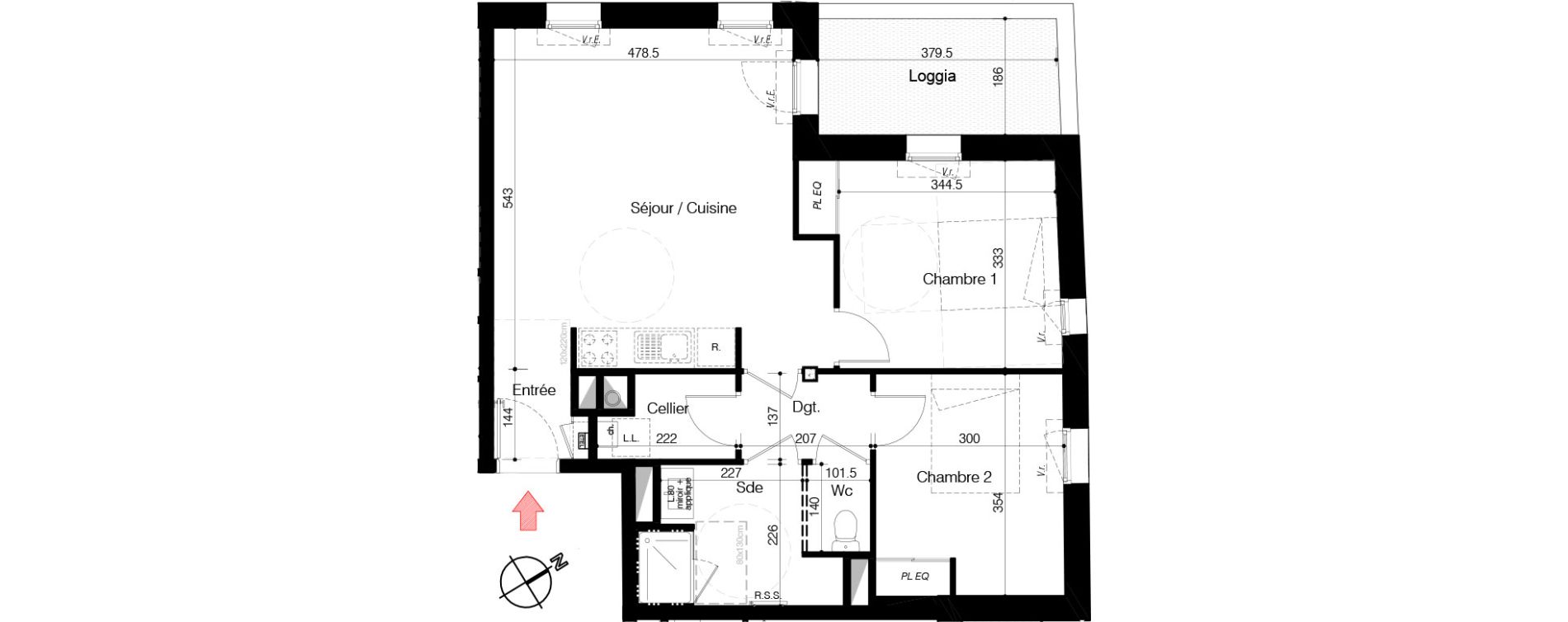 Appartement T3 de 65,00 m2 &agrave; Aytr&eacute; Centre