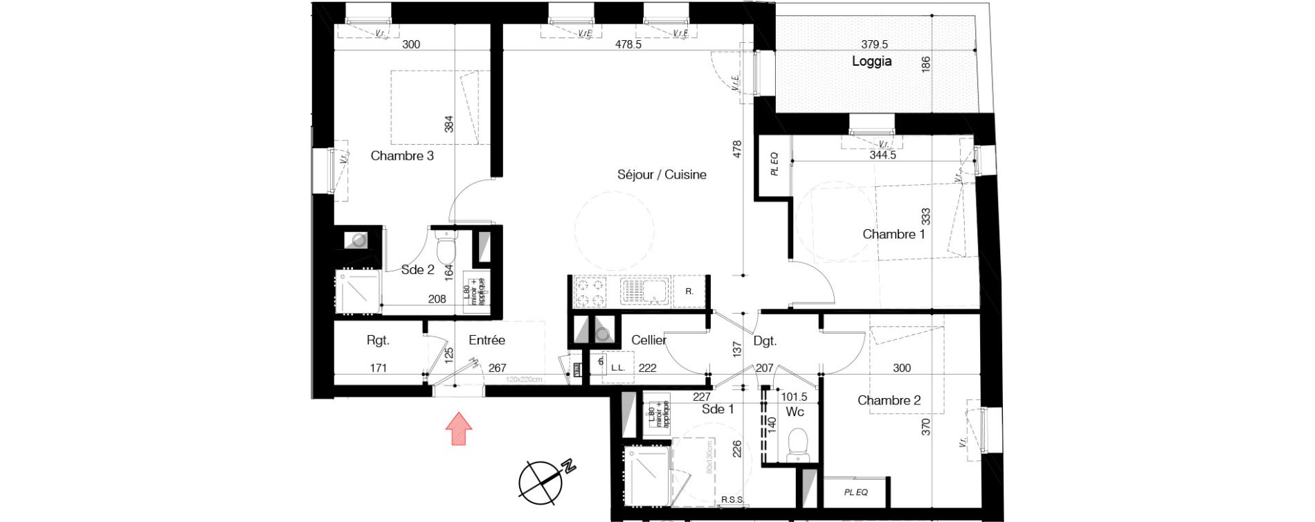 Appartement T4 de 85,00 m2 &agrave; Aytr&eacute; Centre