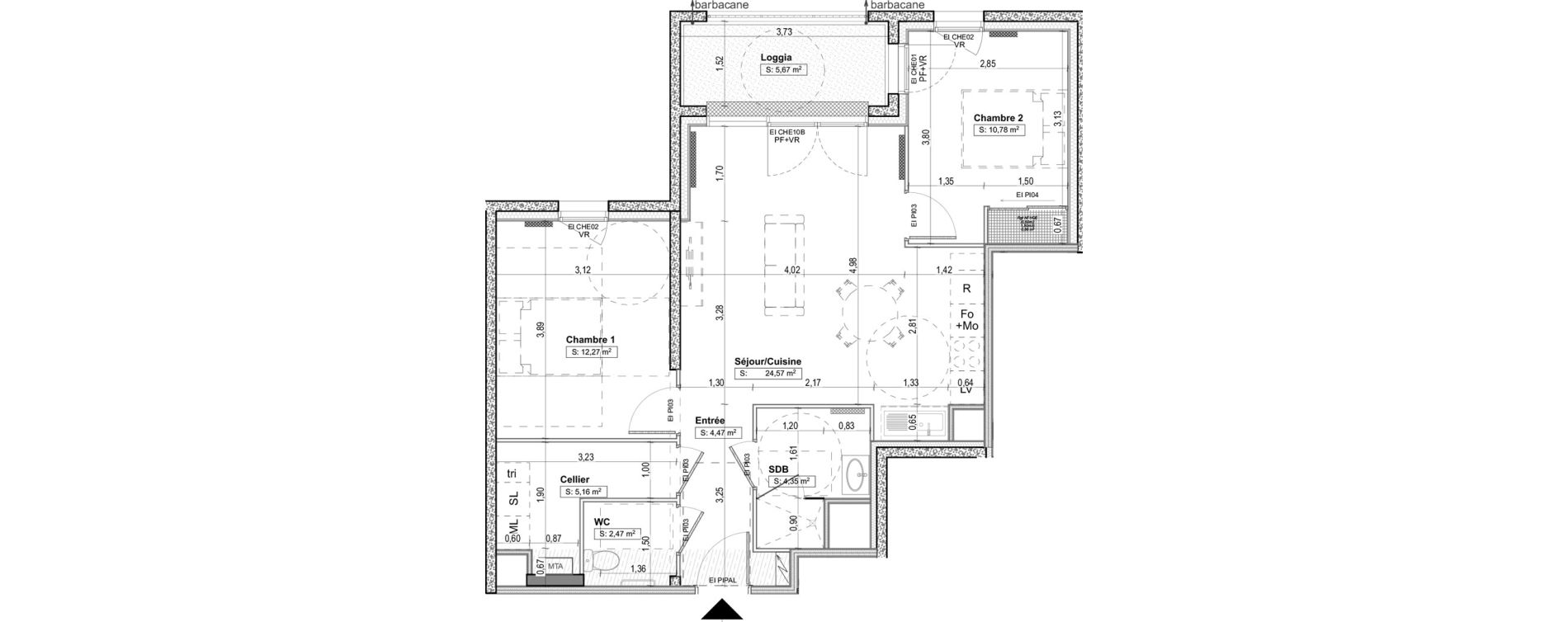 Appartement T3 de 64,07 m2 &agrave; Aytr&eacute; Centre