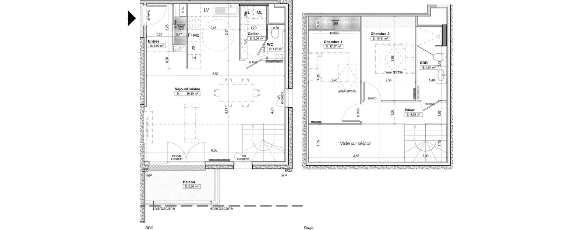 Appartement T3 de 76,38 m2 &agrave; Aytr&eacute; Centre