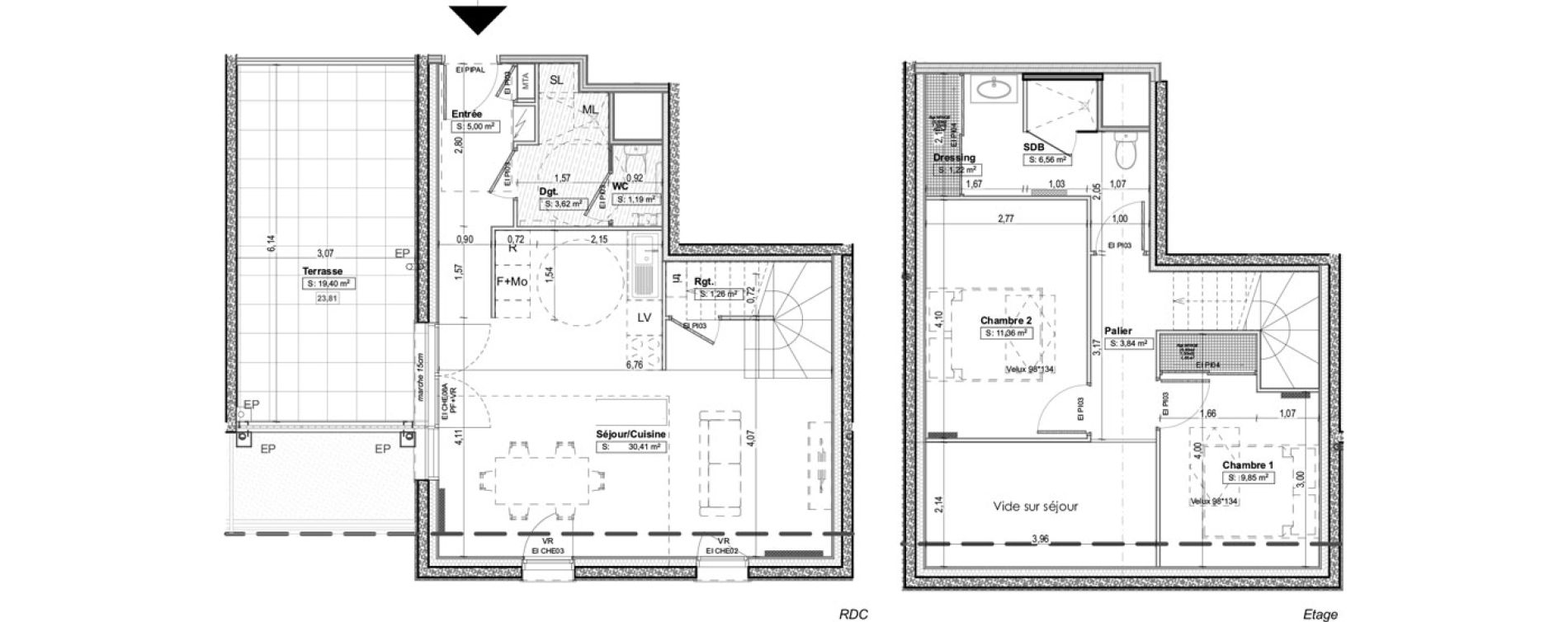 Appartement T3 de 74,31 m2 &agrave; Aytr&eacute; Centre