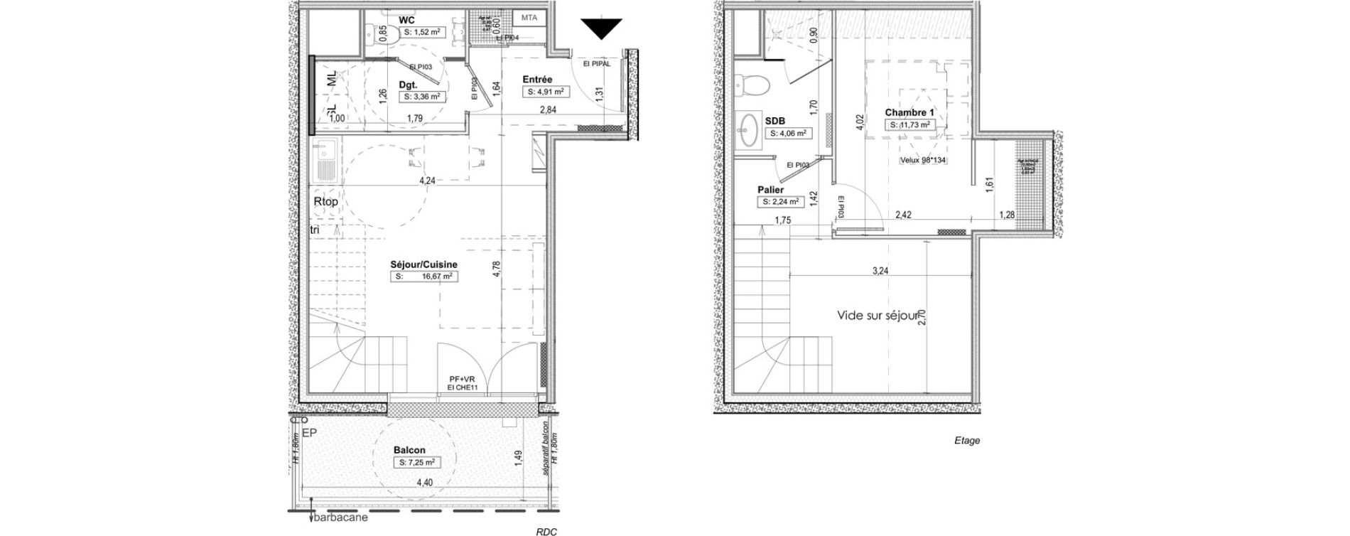 Appartement T2 de 44,49 m2 &agrave; Aytr&eacute; Centre