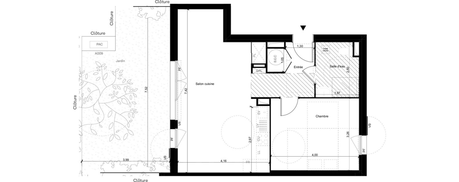 Appartement T2 de 49,59 m2 &agrave; Breuillet Centre