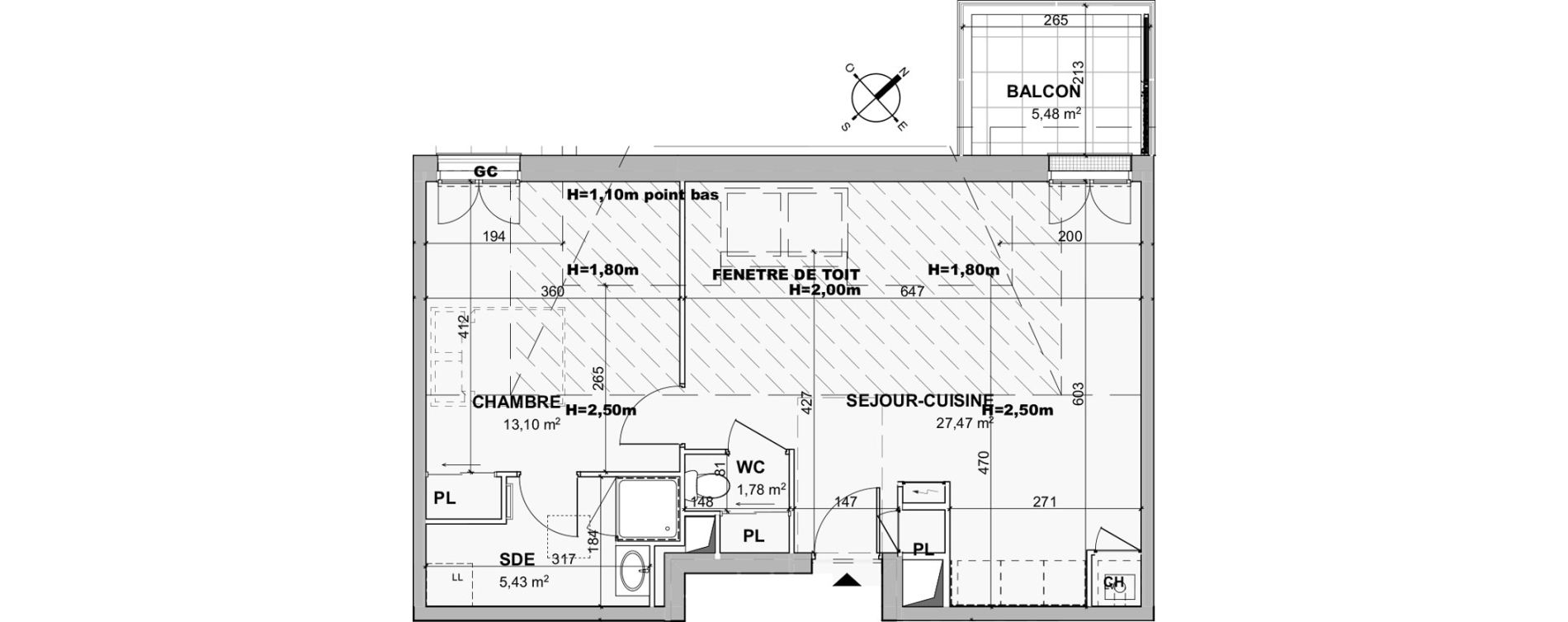 Appartement T2 de 47,78 m2 &agrave; Ch&acirc;telaillon-Plage Centre
