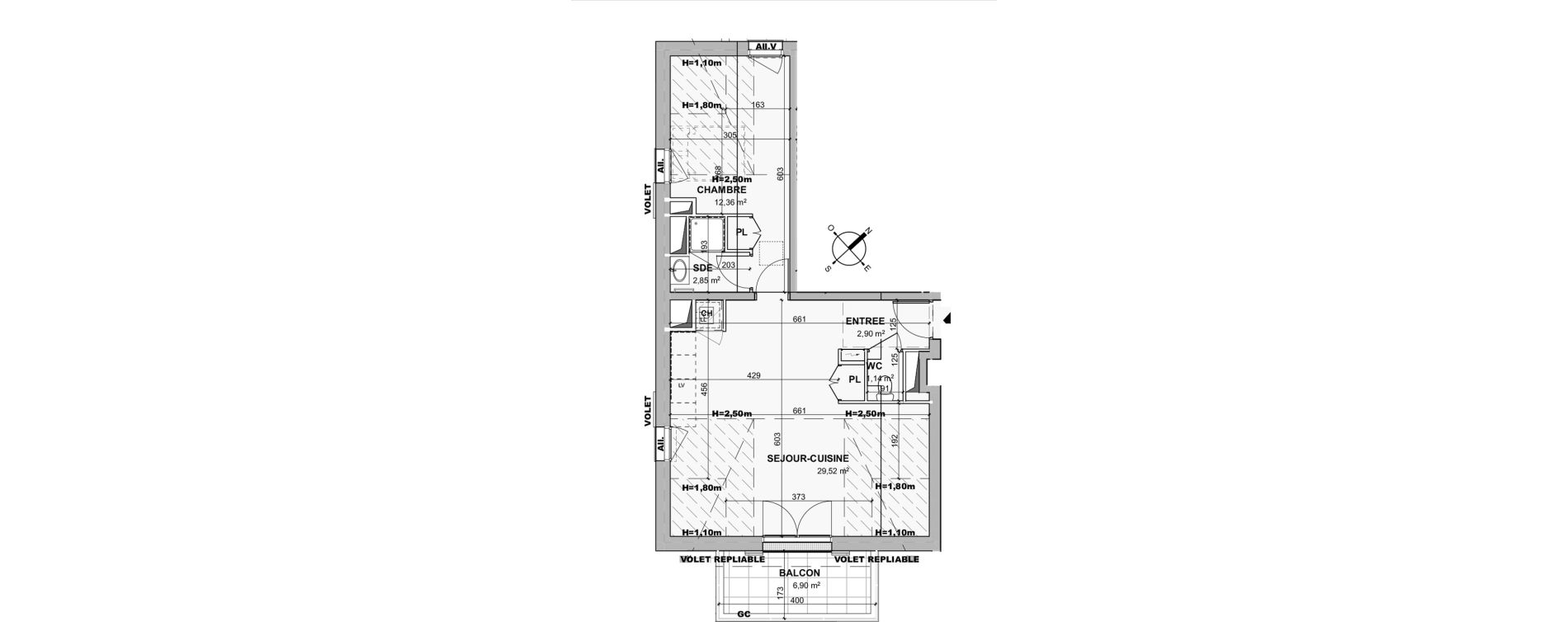 Appartement T2 de 48,77 m2 &agrave; Ch&acirc;telaillon-Plage Centre