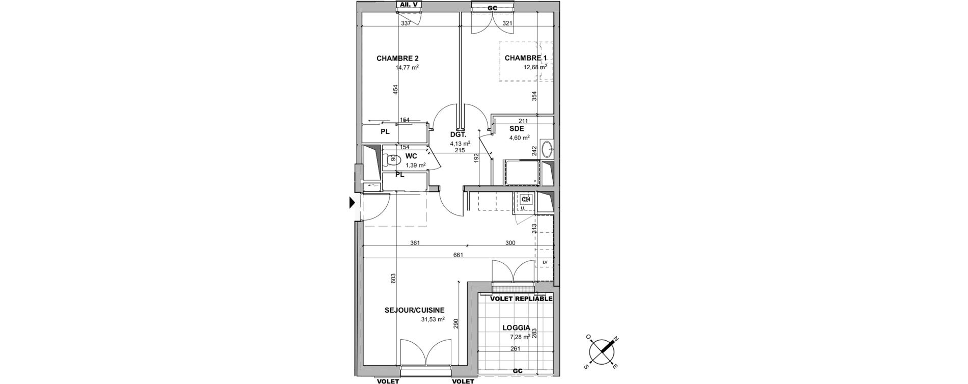 Appartement T3 de 69,10 m2 &agrave; Ch&acirc;telaillon-Plage Centre