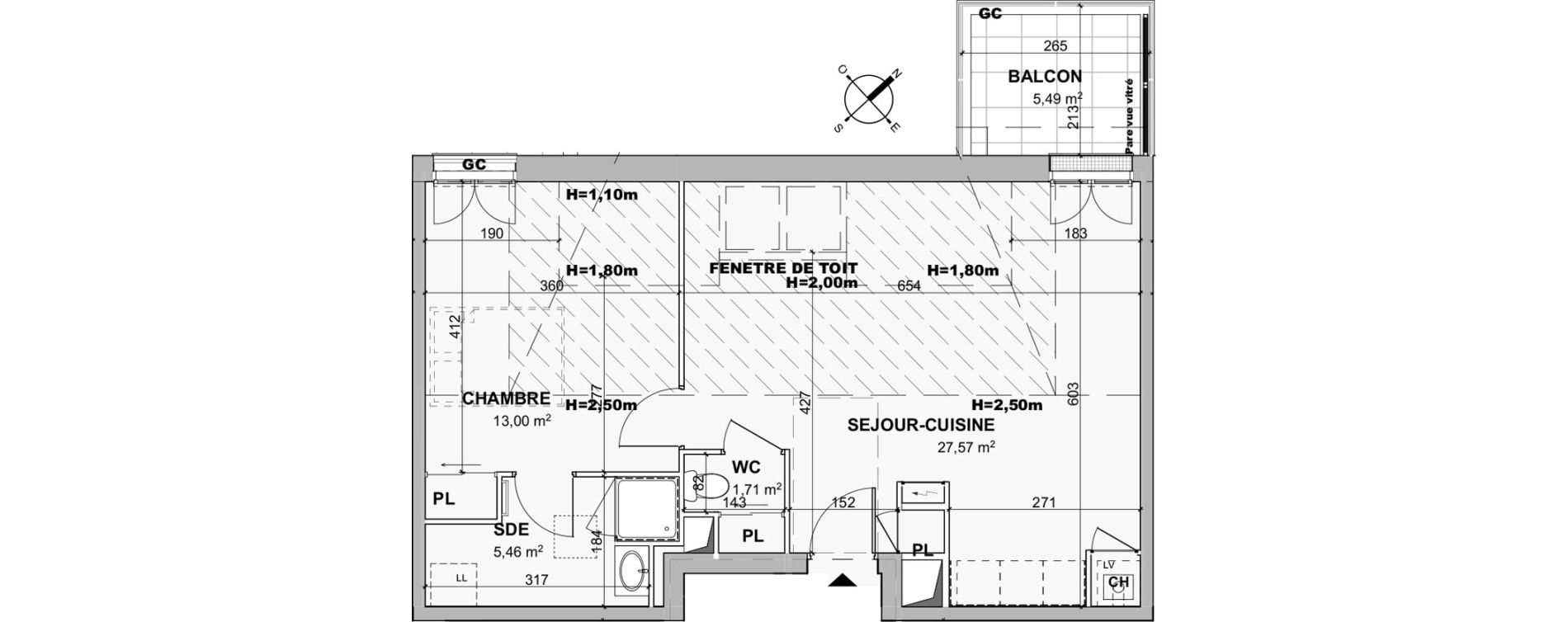 Appartement T2 de 47,74 m2 &agrave; Ch&acirc;telaillon-Plage Centre