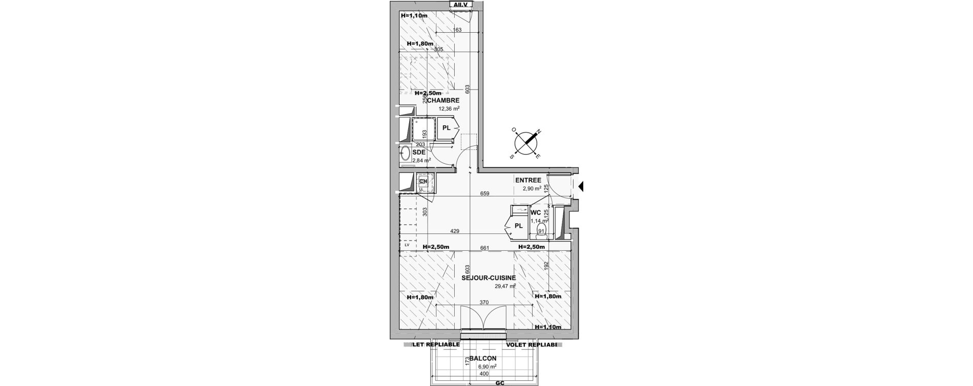 Appartement T2 de 48,71 m2 &agrave; Ch&acirc;telaillon-Plage Centre